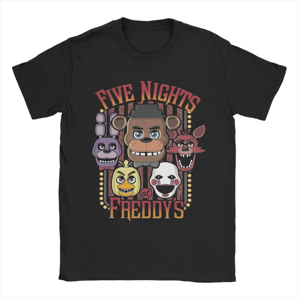 Новая игра ужасов FNAF At Freddys Периферия Принт Футболка Мужская Женская Хлопок Круглый вырез Летняя Новая Футболка Оверсайз Харадзюку Мода Топ