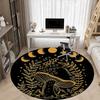 1pc Moon Phase Mushroom Phase Office Round Area Rug,  Mat Suitable For Office, Under Office Chairs Bedroom Living Room Home Decor, Room Deco
