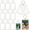 12 Pieces Photo Frame Keychain, Clear Acrylic Photo Keychain for Personalisation and Passport Photo Size, Clear Double Sided Blank Picture Keychain
