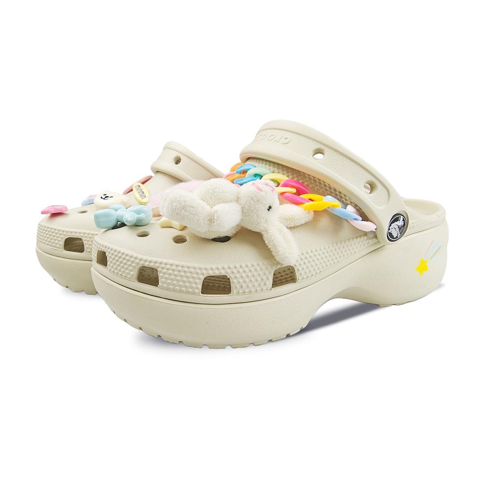 Crocs Классические клоги на платформе EVA Skittles Moment Комфортные Универсальные Простые Свежие Туфли с отверстиями Женские Белые