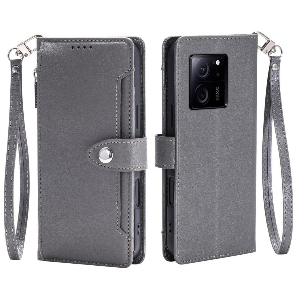 Кошелек с карманом на молнии, флип-чехол из кожи для телефона Xiaomi 13T Pro, многослотовый для карт, подставка, ремешок на запястье