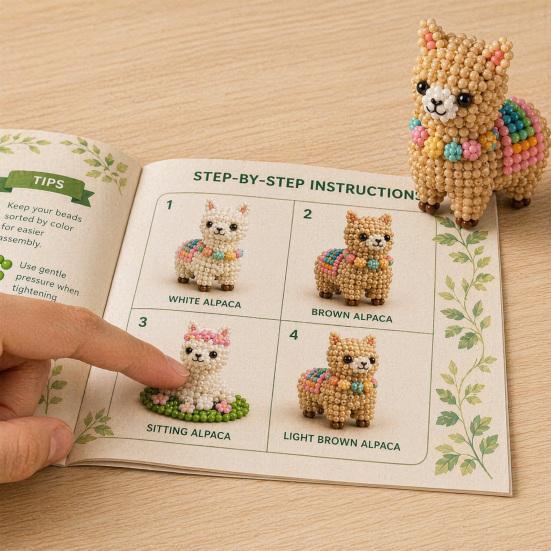 3D Beaded Animal Cute Beaded DIY Kit Frog Alpaca