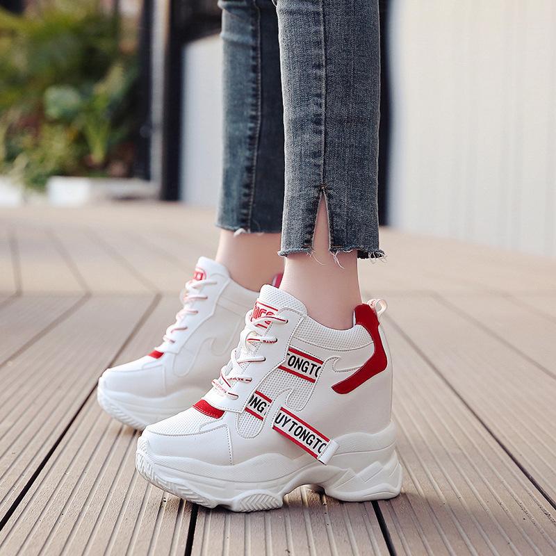 Fashion Hot Sales Trendy Shoes Women High Top Sneakers Women Platform Ankle Boots Basket Femme Chaussures Femmes Height Increase Sneaker