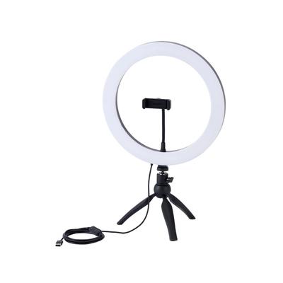 ELECOM DE-L08BK Кольцевой светильник для фотосъемки Штатив для смартфона Диаметр 30 см Настольный мини (Высота приблизительная. 46см) 3 цвета на выбор из 10 уровней