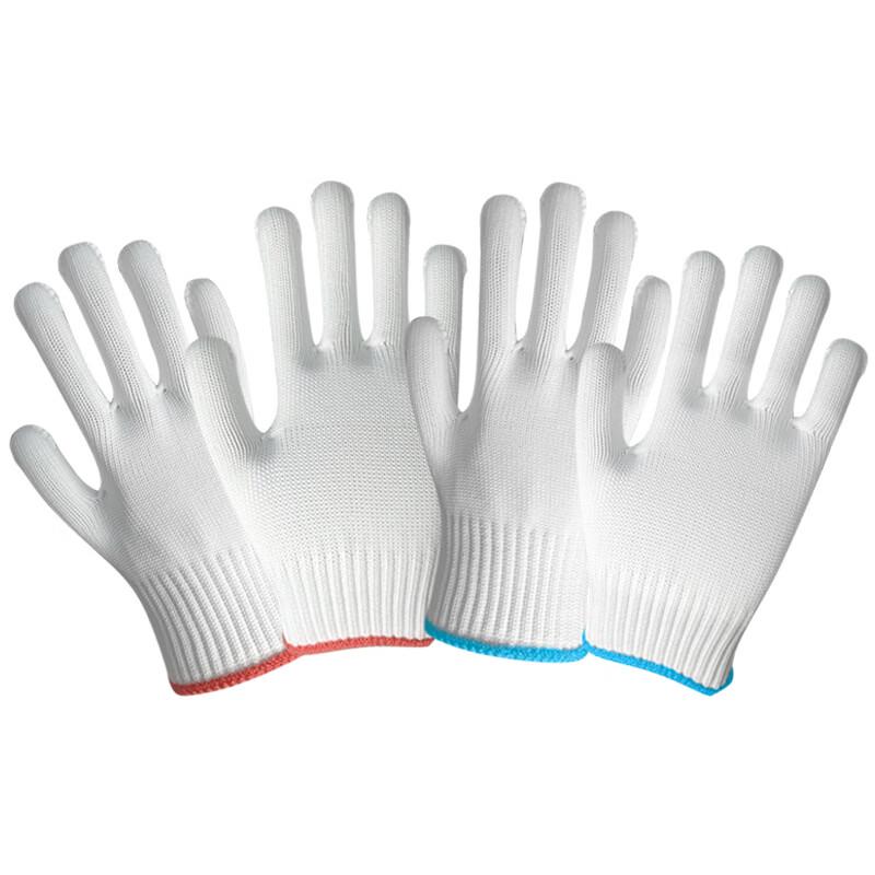 Thickened White Nylon Work Safety Gloves