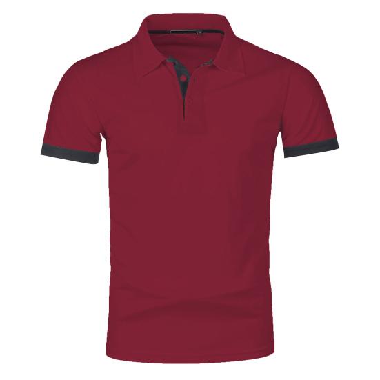 Men Tops Lapel Short Sleeve Casual Loose Fit Regular Style Tops