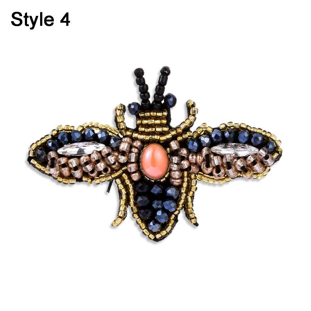 Beaded Rhinestone Apparel Sewing & Fabric Sew On Patch Bee Badge Sequin Patches Crystal Applique