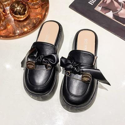 Baotou drag верхняя одежда женская весна и лето 2025 новый маффин толстая подошва нескользящие модные универсальные ретро нишевые крутые шлепанцы