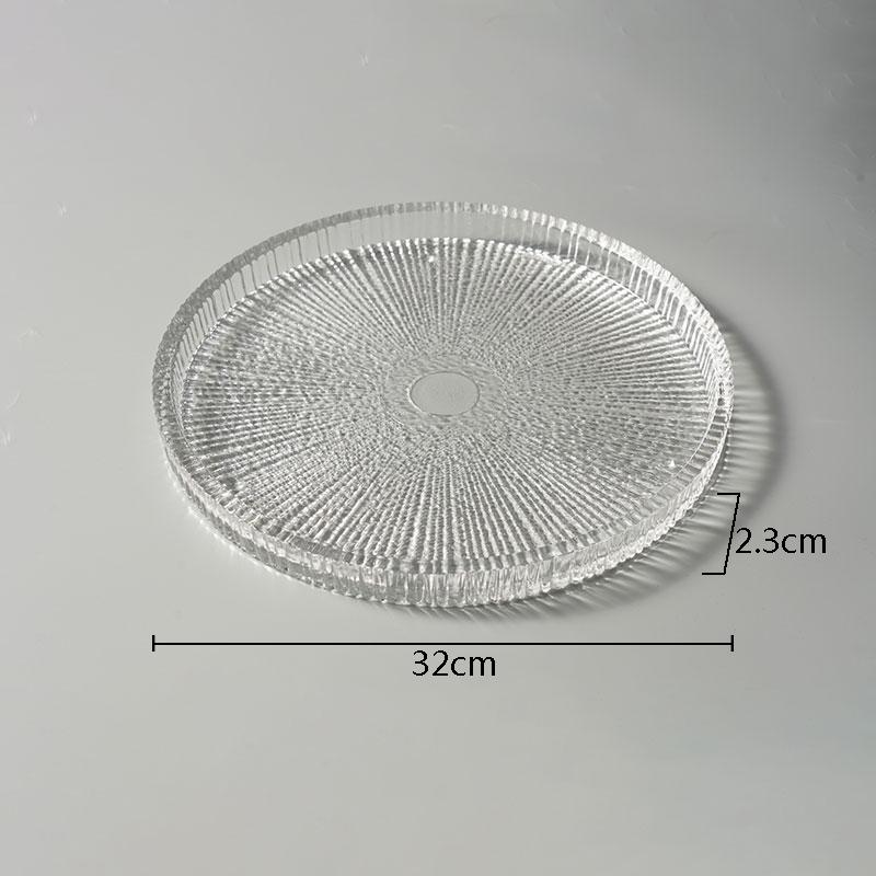 Transparent Glass Dinner Plate Restaurant Creative Flat Plate Dessert Plate Snack Plates Pasta Salad Plates Special Tableware