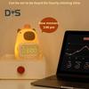 Capybara Alarm Clock with Night Light Dimmable Snooze Function Rechargeable Silicone Lamp Cute Animal Tabletop Lamp