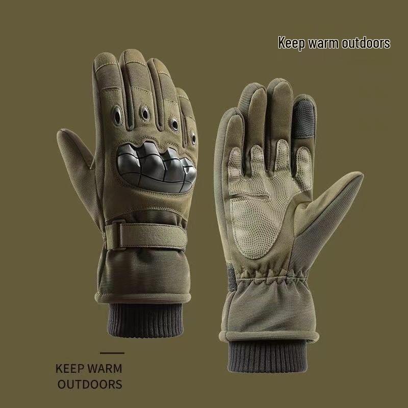 Men's Winter Tactical Fleece-Lined Non-Slip Gloves for Skiing and Motorcycling