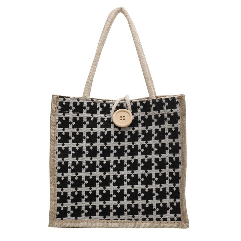 Новая летняя льняная сумка для женщин на работу и переноску ланч-бокса для модных льняных сумок