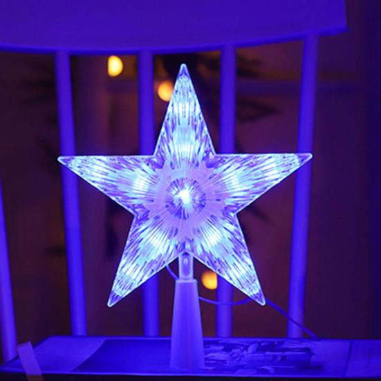 Рождественская звезда-верхушка для елки с несколькими режимами освещения, пульт дистанционного управления, питание от USB, 3D-украшение для верхушки елки в виде звезды