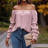 Women's New Fall Fashion Off The Shoulder Long Sleeved Shirt