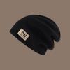 Coldproof Fleece Knit Beanies Thickened Letter Pullover Hats Harajuku Warm Cap  Female