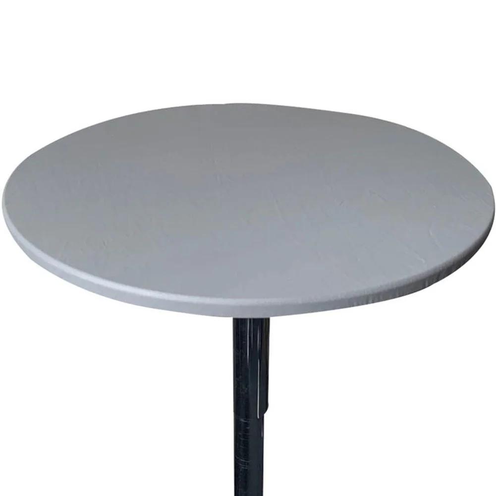 Round Waterproof Table Cover Cloth Protector Polyester Tablecloth Catering Fitted Table Cover with Elastic Edged