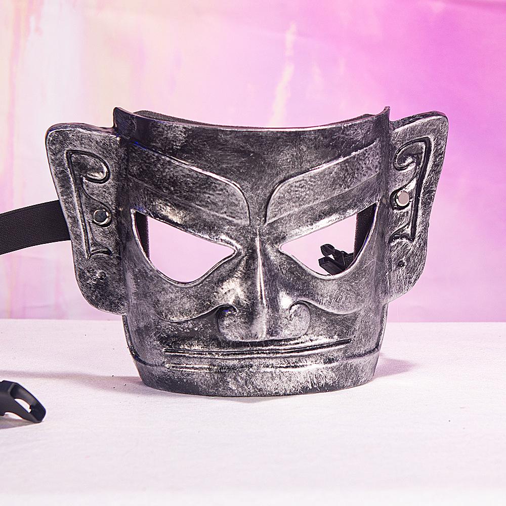 New new High-end resin retro Sanxingdui-style Halloween party full-face mask, a Sichuan cultural and creative product for adults