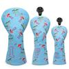 Golf Head Cover Flamingo Head Cover High Quality Embroidered Liver Cover for Fairway Wood, Utility, Hybrid Golf Club Set Head Cover (DR + FW + UT (3