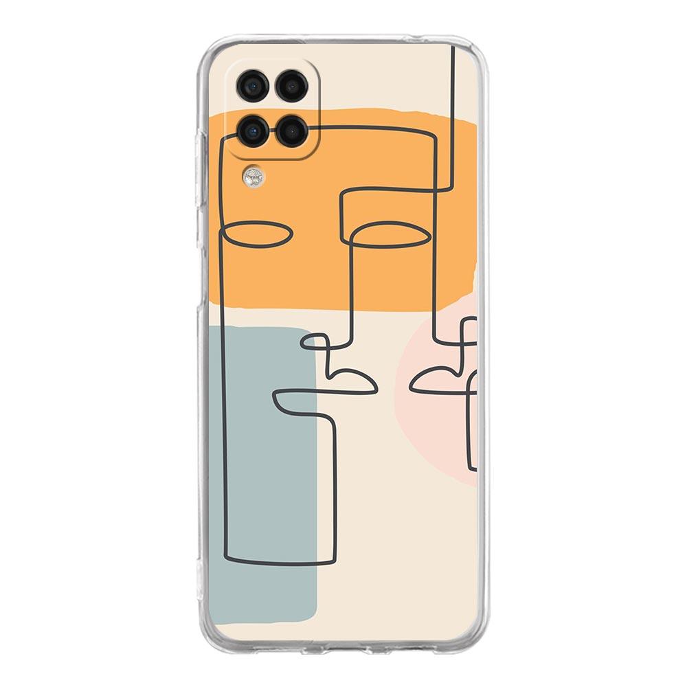 Чехол для телефона Samsung Galaxy A13 A51 A71 A21S A12 A31 A52 A41 A23 A53 A73 A32 5G A03S, чехол для пар, цветок, одна линия, настенное искусство