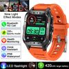 Military Grade SmartWatch Men LED flashlight Waterproof Sports Fitness Tracker Health Monitor BT Call Smartwatch For Android iOS