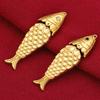 2pcs Stainless Steel 5cm Long 3d Big Fish Charm Components DIY Necklace Earrings Charms Jewelry Making Materials Accessories