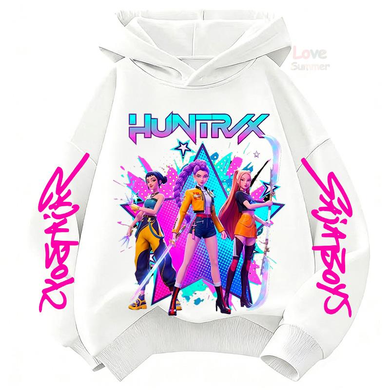 Huntrx KPop Девочки Охотницы на Демонов Группа Мультяшная Детская толстовка девочки подростки Весна Осень Новый Стиль 4-14 лет