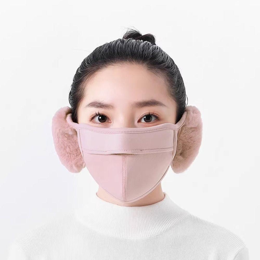 Windproof Earmuffs Mask Fleece Winter Mask Simple Earflap Wrap Mask  Ski