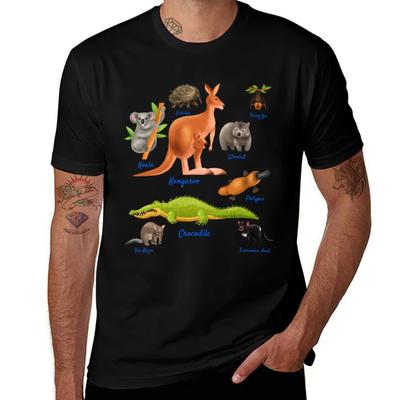 Animals of Australia Australian Animals Educational TShirt Casual Trendy Short Sleeve TShirt