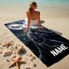 Custom Name Batman Art Stylish Digital Printing Beach Towel Quick‑Drying Absorbent Blanket for Beach Pool Gym Travel