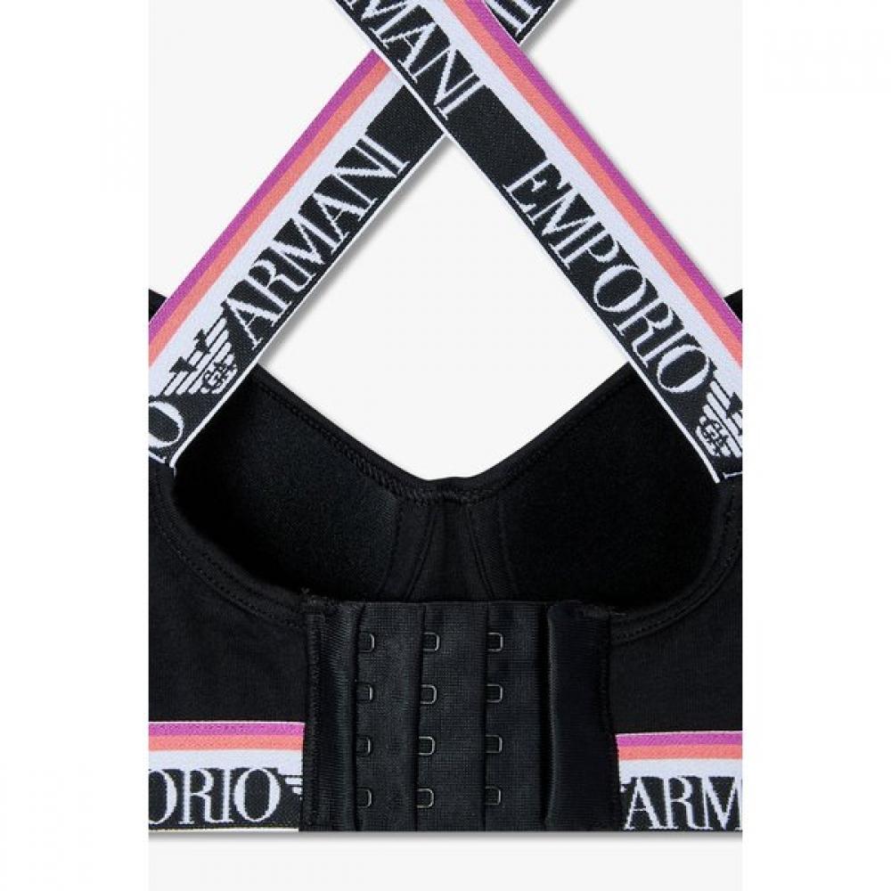 Emporio Armani Женский полосатый бюстгальтер на перекрещивающихся бретелях 0825181528