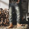 American Heavy Retro Jeans Men's Straight Overalls Men's Trendy Brand Casual Trousers