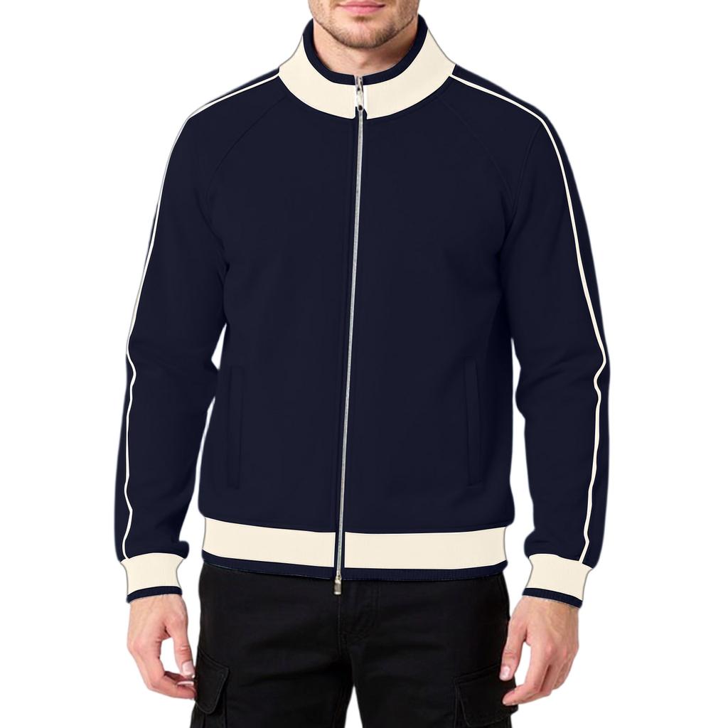 Men's Women's Shoulder Insertion Standing Collar Zipper Cardigan Leisure Hoodie Coat