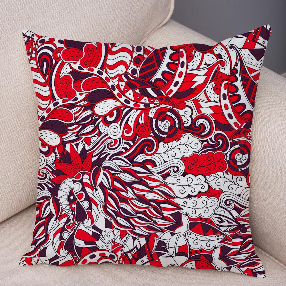 Bright Abstract Bohemian Floral Art Print Household Sofa Bedroom Decoration Pillow Cover Cushion Shell