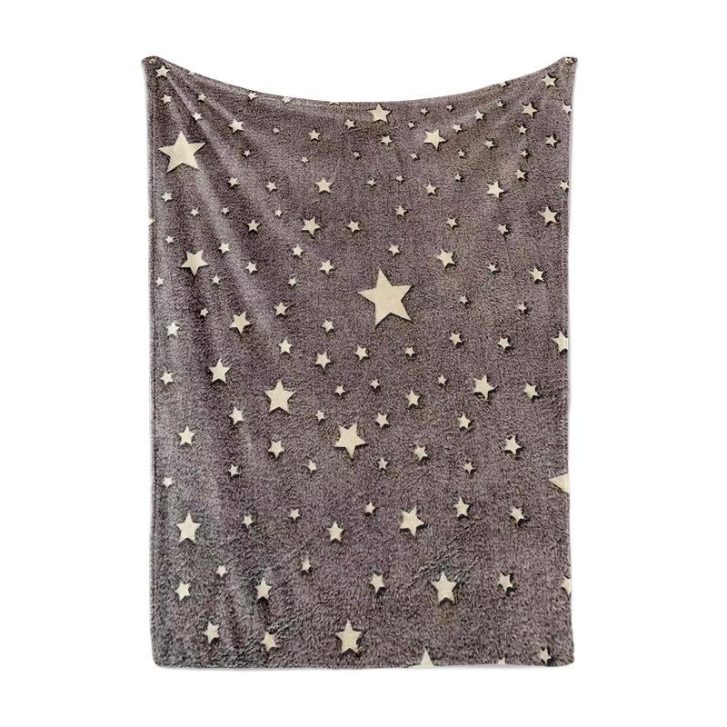 Плед светящийся в темноте, узор «Звезды галактики», мягкое уютное фланелевое флисовое одеяло для мальчиков и девочек, всесезонное серое подарочное одеяло для детей