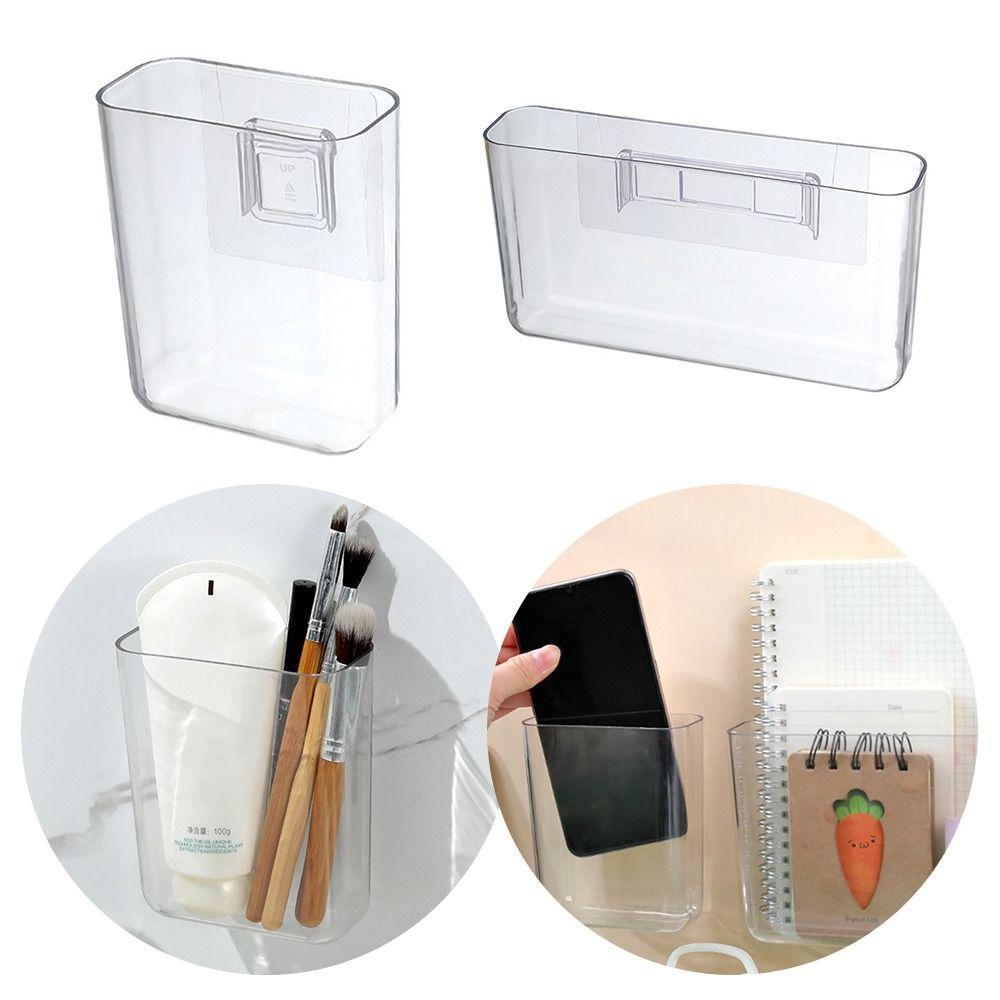 No Punch Storage Box Transparent Makeup Tools Storage Box New Remote Control Holder