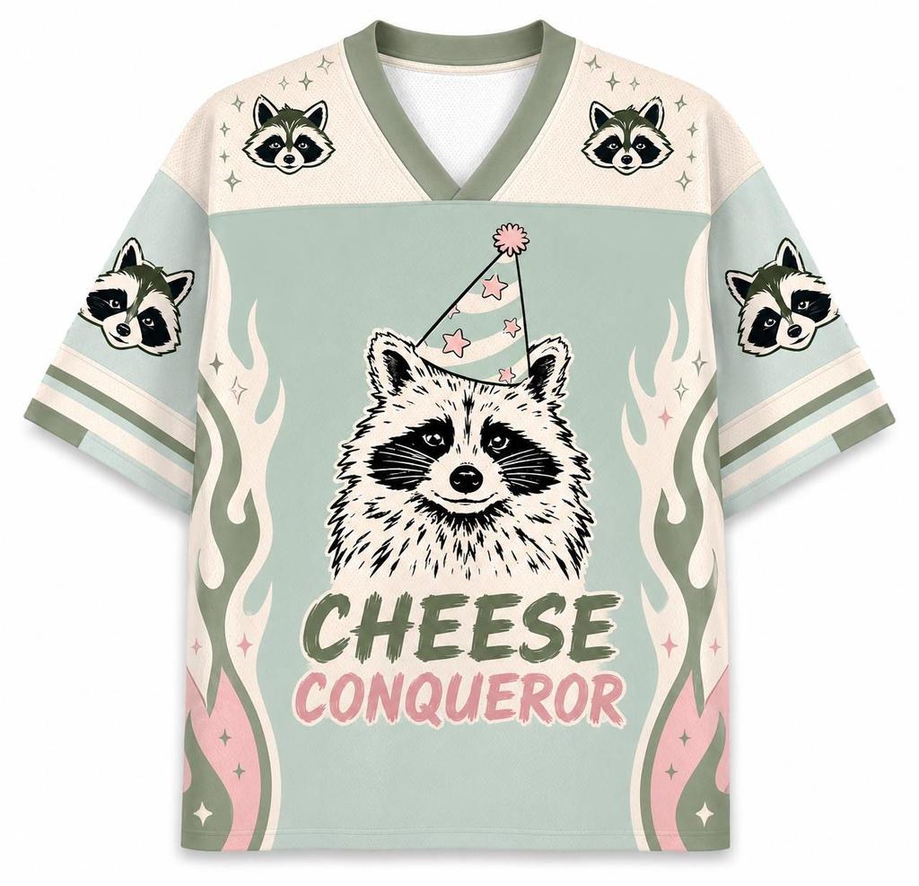 Summer Fashion New Style Fun Cute Raccoon Tasting Food 3D Printing Quick Drying Outdoor Street Style Casual T-shirt Large Size
