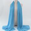 Women's Solid Color Pearl Chiffon Bubble Scarf, Long Silk Headscarf, 70x180cm, Middle Eastern Style