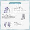 WOSTU 925 Sterling Silver Purple Zircon Stacked Star Ear Buckles Lavender Flower Hoop Earrings for Women Elegant Fine Jewelry