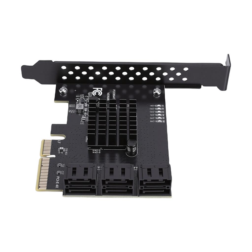 PCI E 4X to 6 Port Serial ATA 3.0 Controller Card HDD SSD Adapter Card 6Gbps Expansion Card