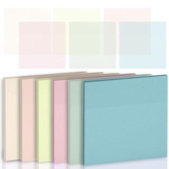 Sticky notes transparent film writable 50 sheets 6 books colors strong adhesive pastel 75 mm notebook memo.