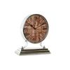 Table Clock - Natural - Aluminium and Mango Wood - 30 X 9.5 X 33 Cm - Classic Style - Interior