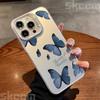 Fashion Butterfly Black Purple Color  IMD Phone Case For iPhone 15 Pro Max 16 15 14 13 12 11 Pro X XR XS 7 8 Plus Plating Cover