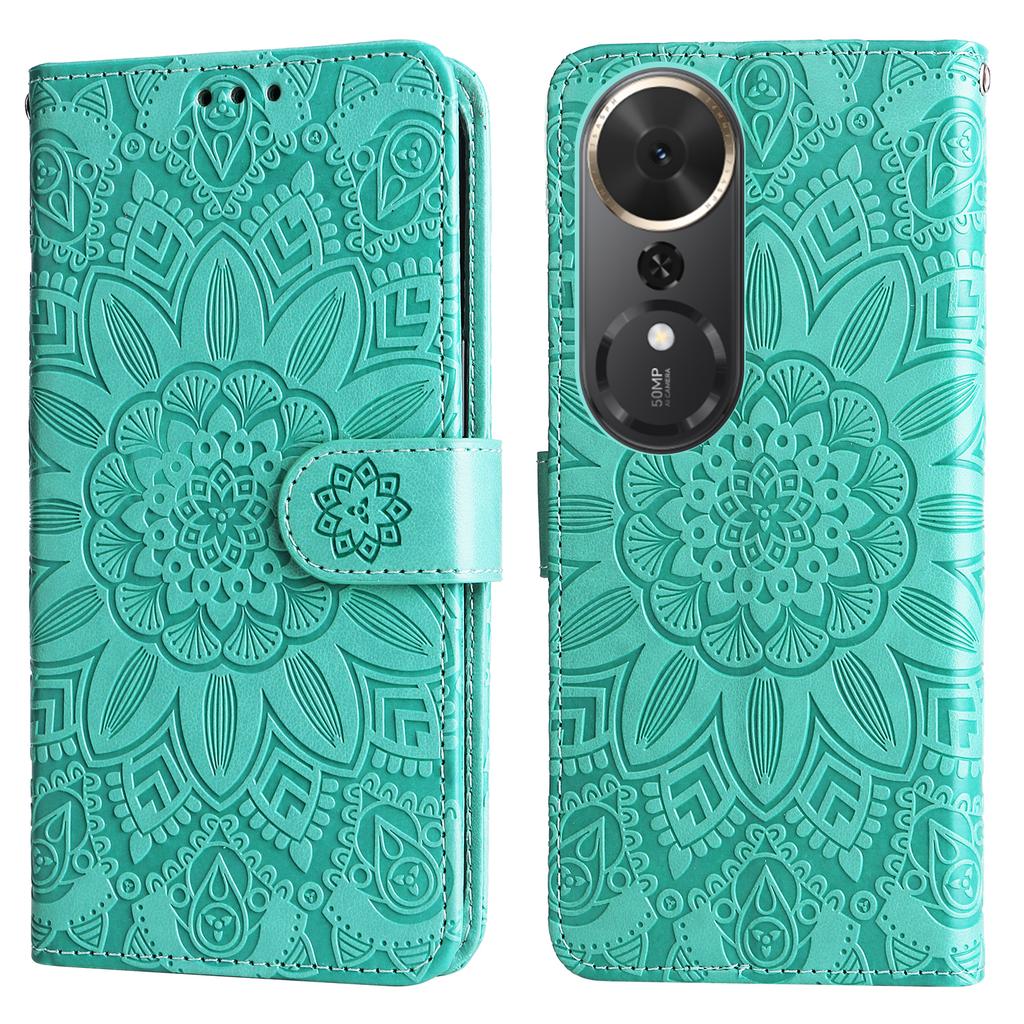 For Honor Play 70 Plus 5G Case Sunflower Imprint Leather Wallet Phone Cover