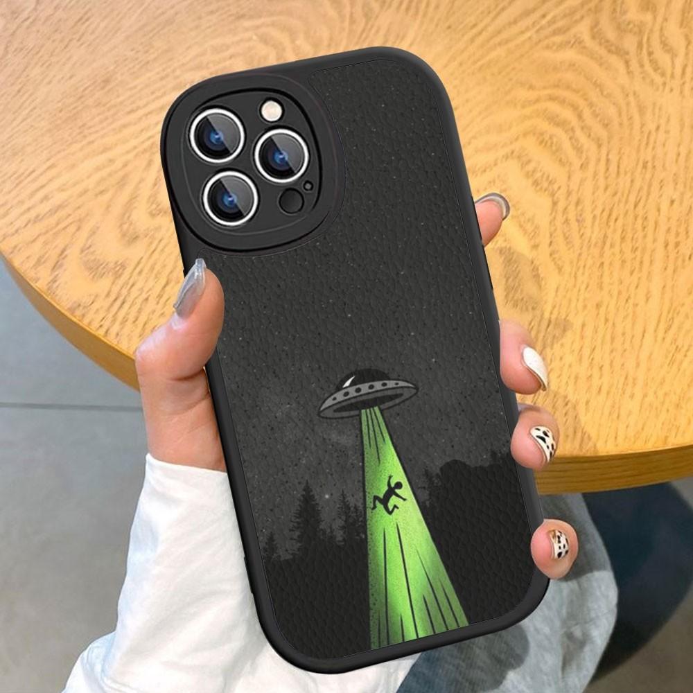 Эстетика милый мультяшный инопланетный космический чехол для телефона из твердой кожи для iPhone 14 13 12 Mini 11 14 Pro Max Xs X Xr 7 8 Plus Fundas