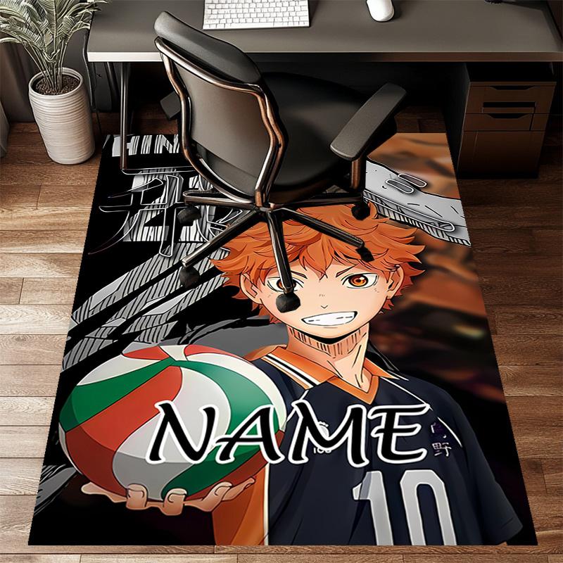 Custom Haikyuu Mat Personalized Name, Polyester Washable Indoor Entryway Rug, Gift for Christmas, Easter, Thanksgiving Day
