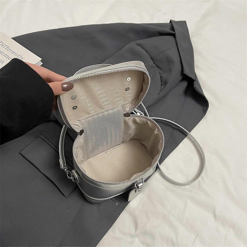 Women PU Leather Handbag Fashion Box Bag Korean Styles Shoulder Bag Top Handle Bag Solid Color Crossbody Bag for Work White