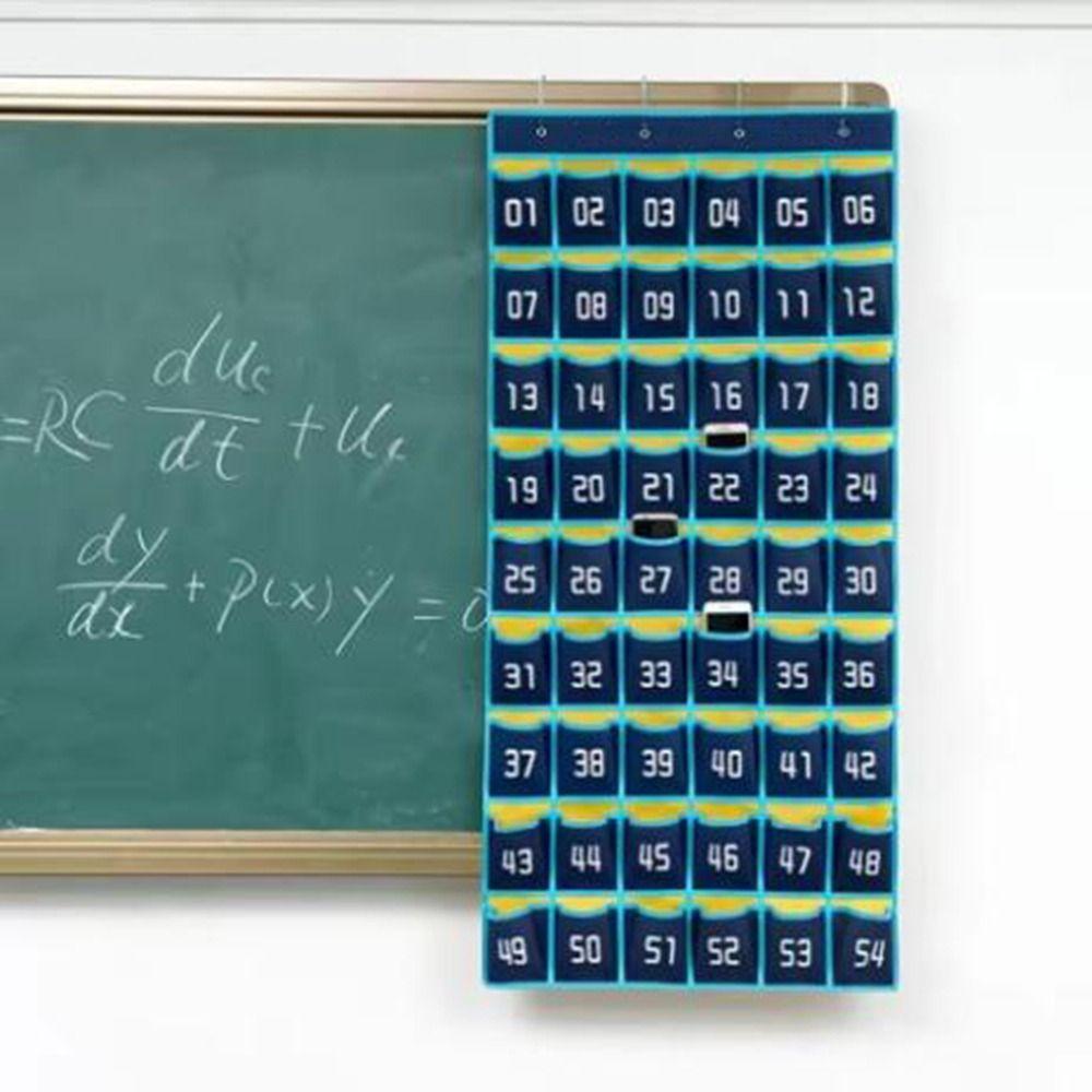 Non-Woven Fabric Numbered Pockets Wall Mount Classrooms Storage Hanging Bag Calculator