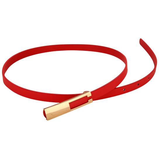 Женский тонкий ремень из искусственной кожи с металлической пряжкой, ремешок для талии, аксессуары для платья EMA