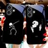 Танцующий скелет для Apple iPhone 16E 16 E 11 13 15 P Ro 14 Pro Max 12 Mini 7 8 Plus XR X XS Черный чехол для телефона из закаленного стекла