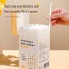 Shuangqiang 300Pcs Individually Wrapped Bendable Transparent Disposable Straws